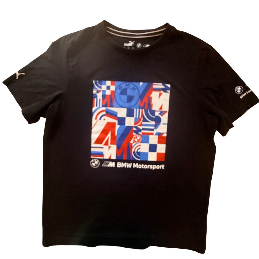 Puma‎ BMW Motorsport M Series Graphic T-Shirt Mens Large Black Short Sleeve Tee